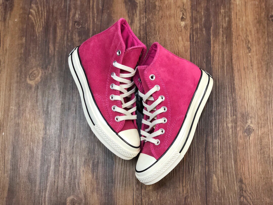 170  玫红麂皮 匡威 Converse 70s 玫红麂皮 高帮帆布鞋