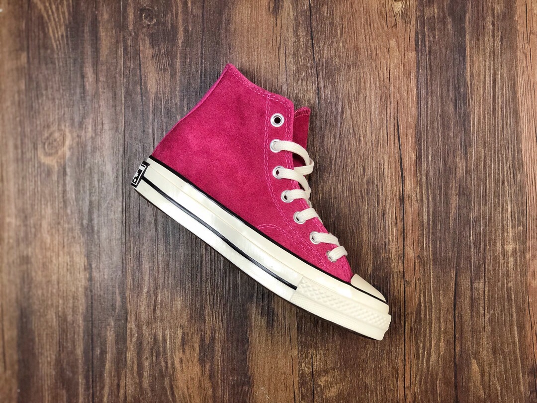 170  玫红麂皮 匡威 Converse 70s 玫红麂皮 高帮帆布鞋