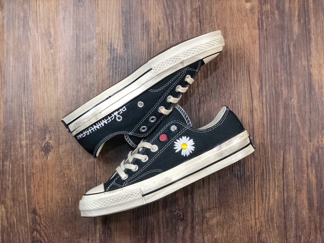 130 双围条 雏菊低帮 匡威权志龙小雏菊 个人品牌PEACEMINUSONE X CONVERSE