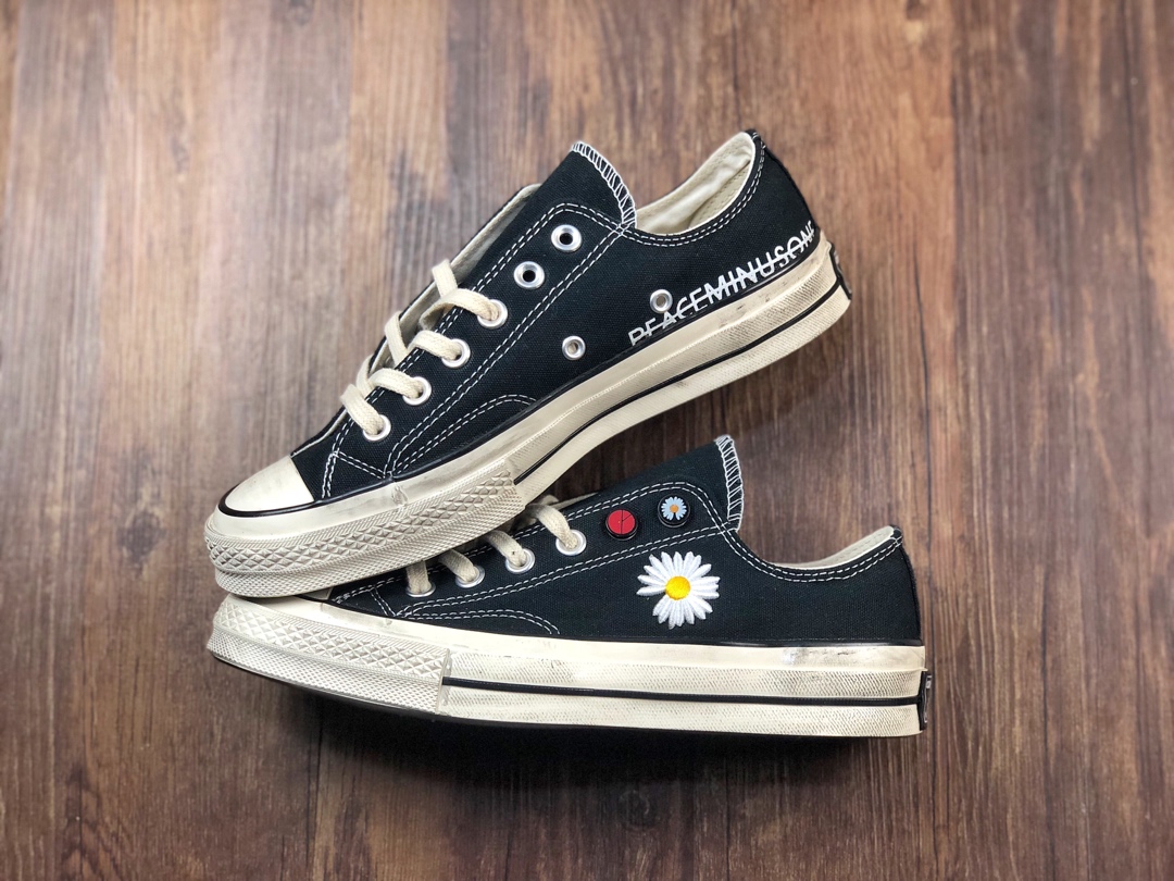 130 双围条 雏菊低帮 匡威权志龙小雏菊 个人品牌PEACEMINUSONE X CONVERSE