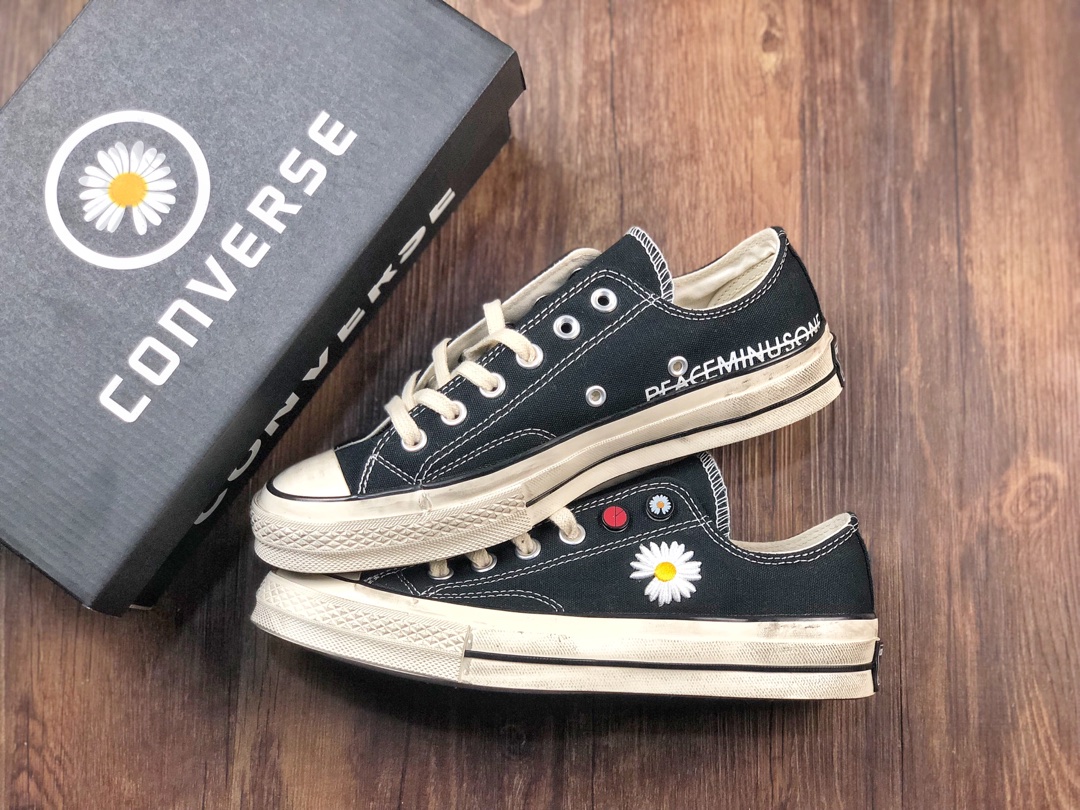 130 双围条 雏菊低帮 匡威权志龙小雏菊 个人品牌PEACEMINUSONE X CONVERSE