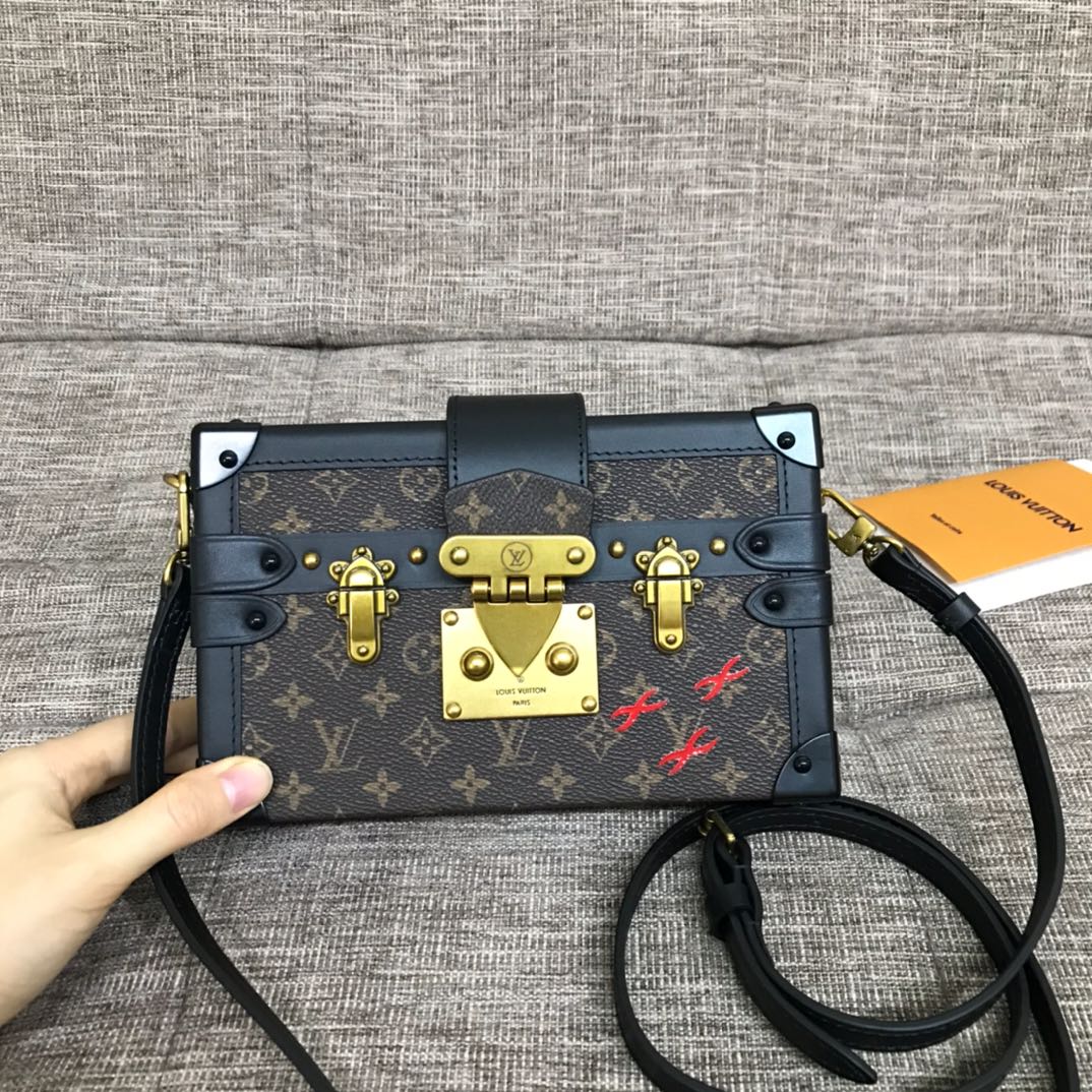 Louis Vuitton LV Petite Malle Top
 Crossbody & Shoulder Bags Orange Red Monogram Canvas