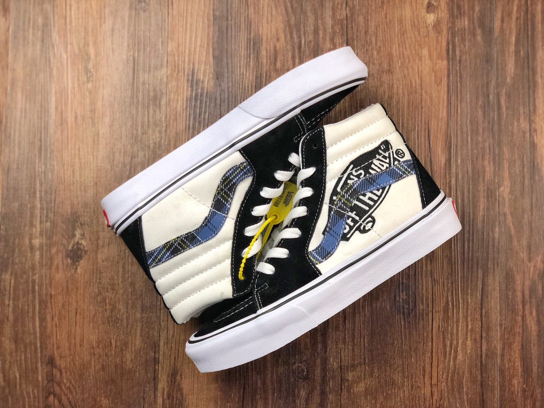 170 Vans Sk8-Hi 2020独家首发，万斯白蓝格纹logo经典滑板图案系列强势回归