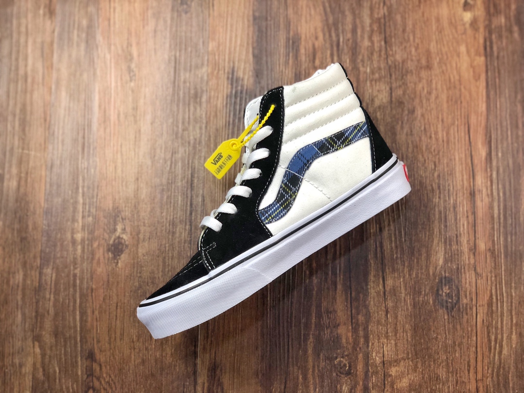 170 Vans Sk8-Hi 2020独家首发，万斯白蓝格纹logo经典滑板图案系列强势回归