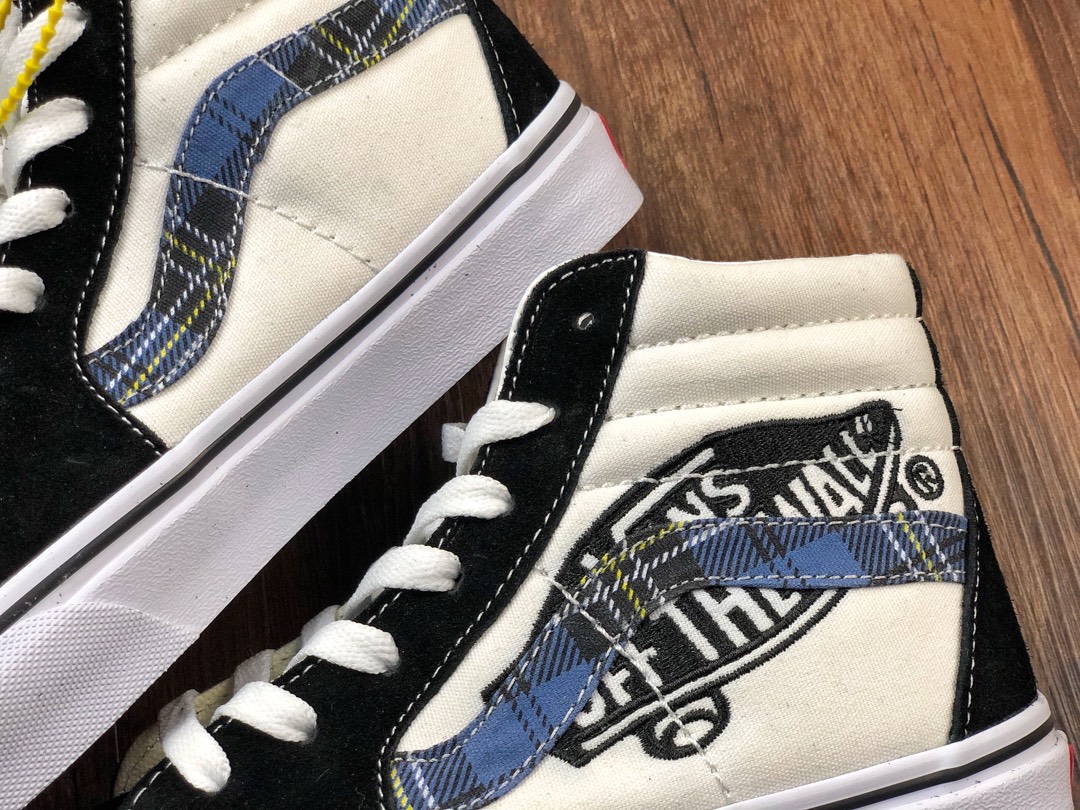 170 Vans Sk8-Hi 2020独家首发，万斯白蓝格纹logo经典滑板图案系列强势回归