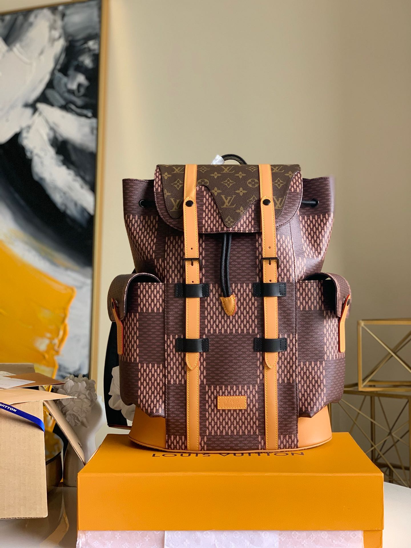 NO:395642,【Exclusive real shot M45341】NIGO joint series, LV autumn and winter new super large chess board fusion classic monogram, presbyopia gauze large color palette special shape men's backpack backpack hiking bag oo[handshake][handshake] get rid of old-fashioned yet mature, integrate into onthego bloodline, has the title of a small organ bag, and is equipped with adjustable long shoulder straps, can be carried and cross-back size 41.0 x 48.0 x 13.0 cm.,LV [original leather],louis vuitton,backpacks19860909【独家实拍M45341】NIGO联名系列,lv秋冬新款超大号棋盘融合经典monogram,老花咖格大花拼色拼格异形男士背包双肩包登山包oo[握手][握手]摆脱老气又不失成熟,融入onthego血统,有着小号风琴包的称号,并配以可调节长肩带,可拎可斜背 尺寸41.0 x 48.0 x 13.0 cm .,LV【原厂皮】,louis vuitton,backpacks,Bag