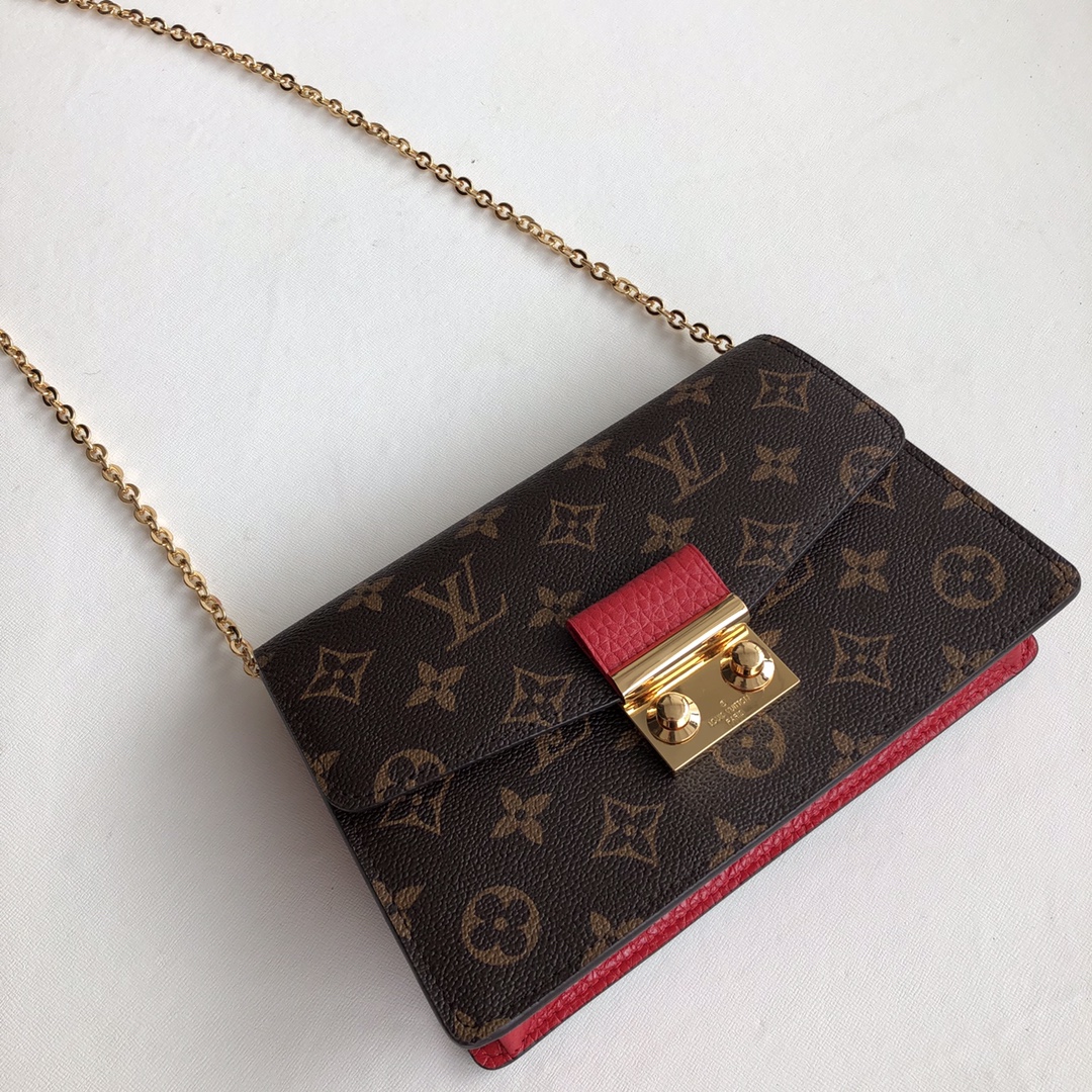 Louis Vuitton LV Croisette Wallet Red Chains M60159