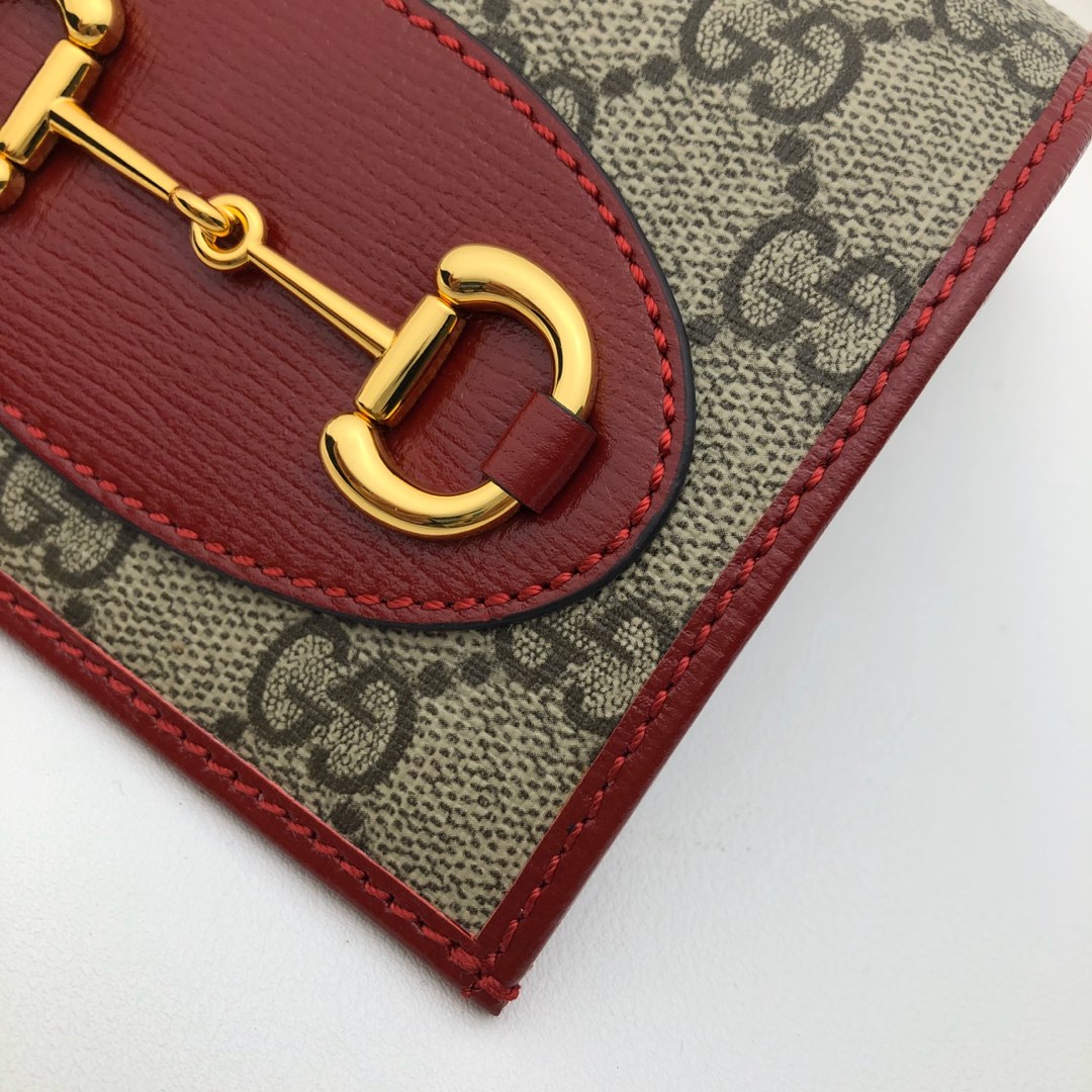 GUCCI古驰马衔扣1955系列双G帆布皮革肩背包623180