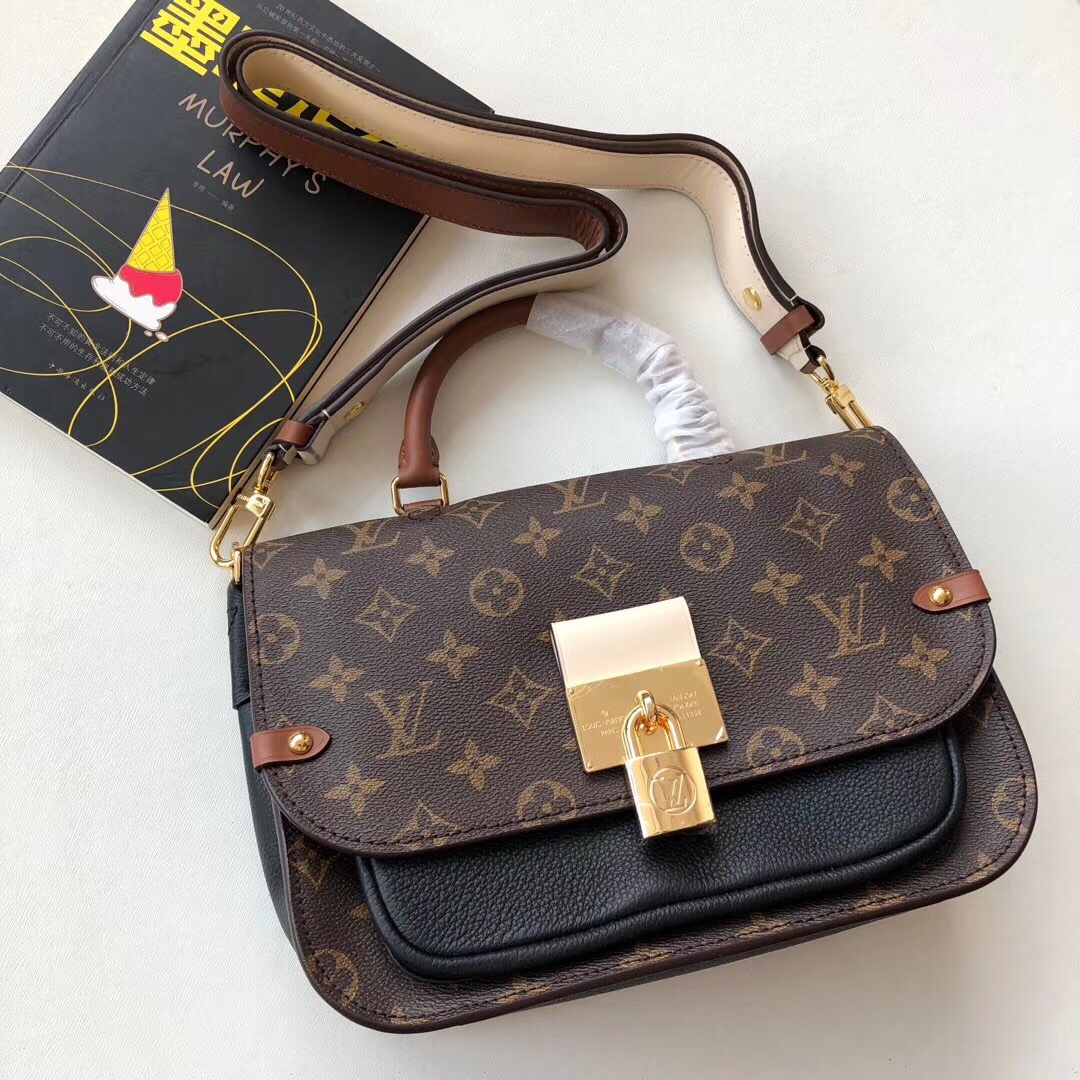 Louis Vuitton Handbags Messenger Bags Black Splicing Monogram Canvas M44354