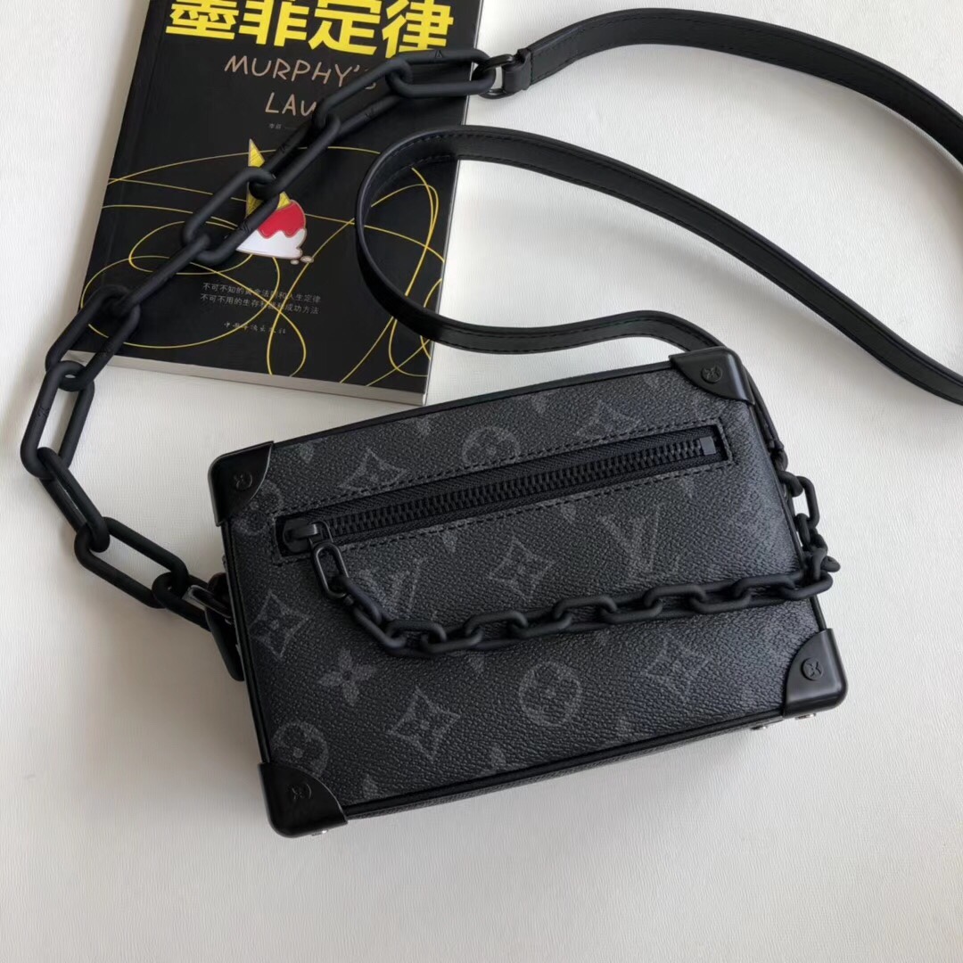 Louis Vuitton LV Soft Trunk Bags Handbags Black Gold Printing Monogram Eclipse Resin Chains M44735