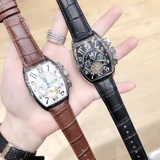 Franck Muller Men's Luxury Watch, Automatic Movement, Leather Band, 42mm