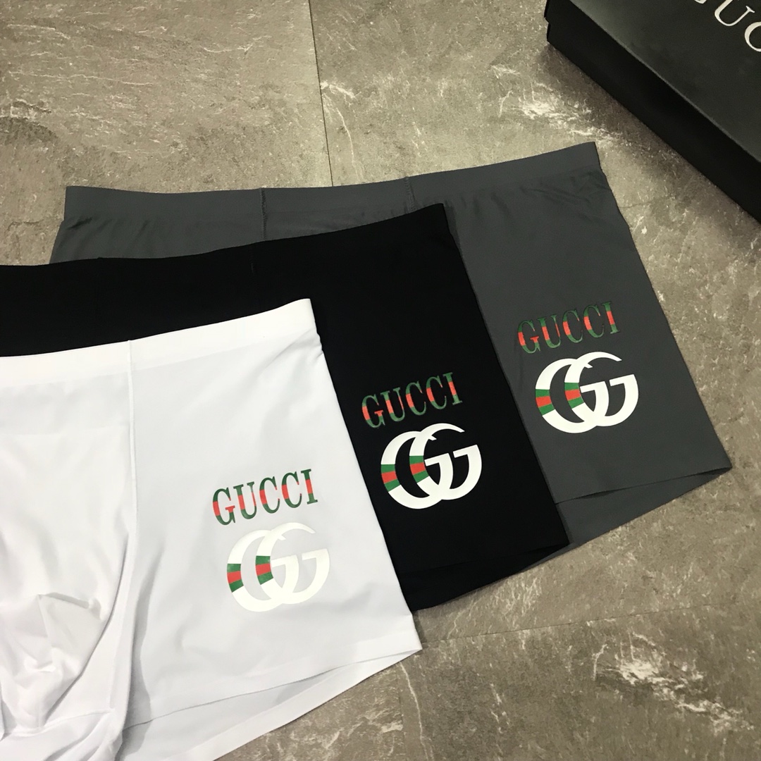  GUCCI 古奇！外贸公司合作订单 时尚百搭 舒适男士内裤 科学配 95%棉+5%氨纶,柔软舒适 透气