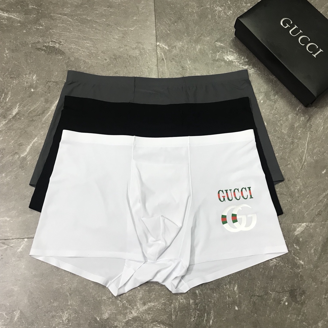  GUCCI 古奇！外贸公司合作订单 时尚百搭 舒适男士内裤 科学配 95%棉+5%氨纶,柔软舒适 透气