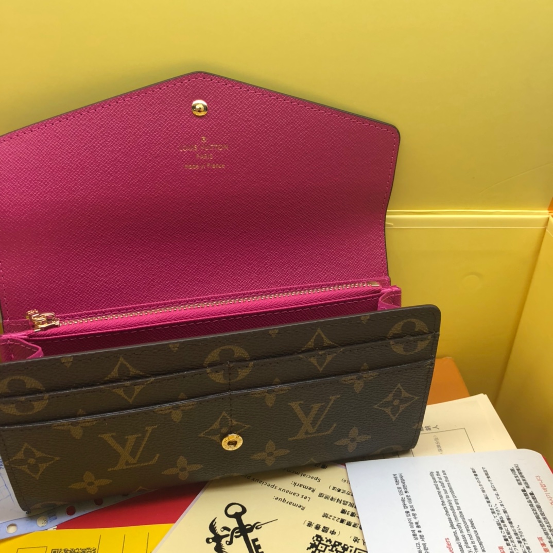 エレガントなモノグラム帆布の信封式財布