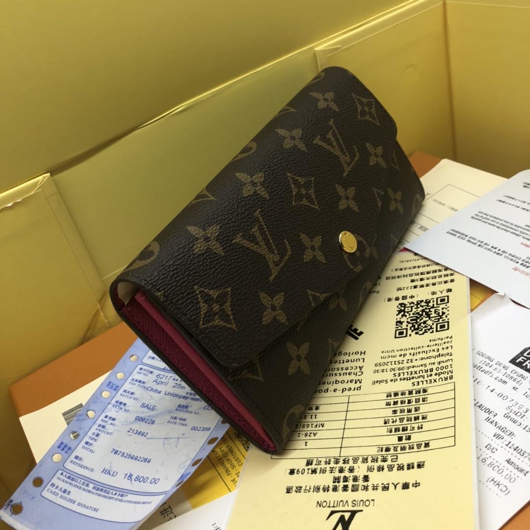 エレガントなモノグラム帆布の信封式財布