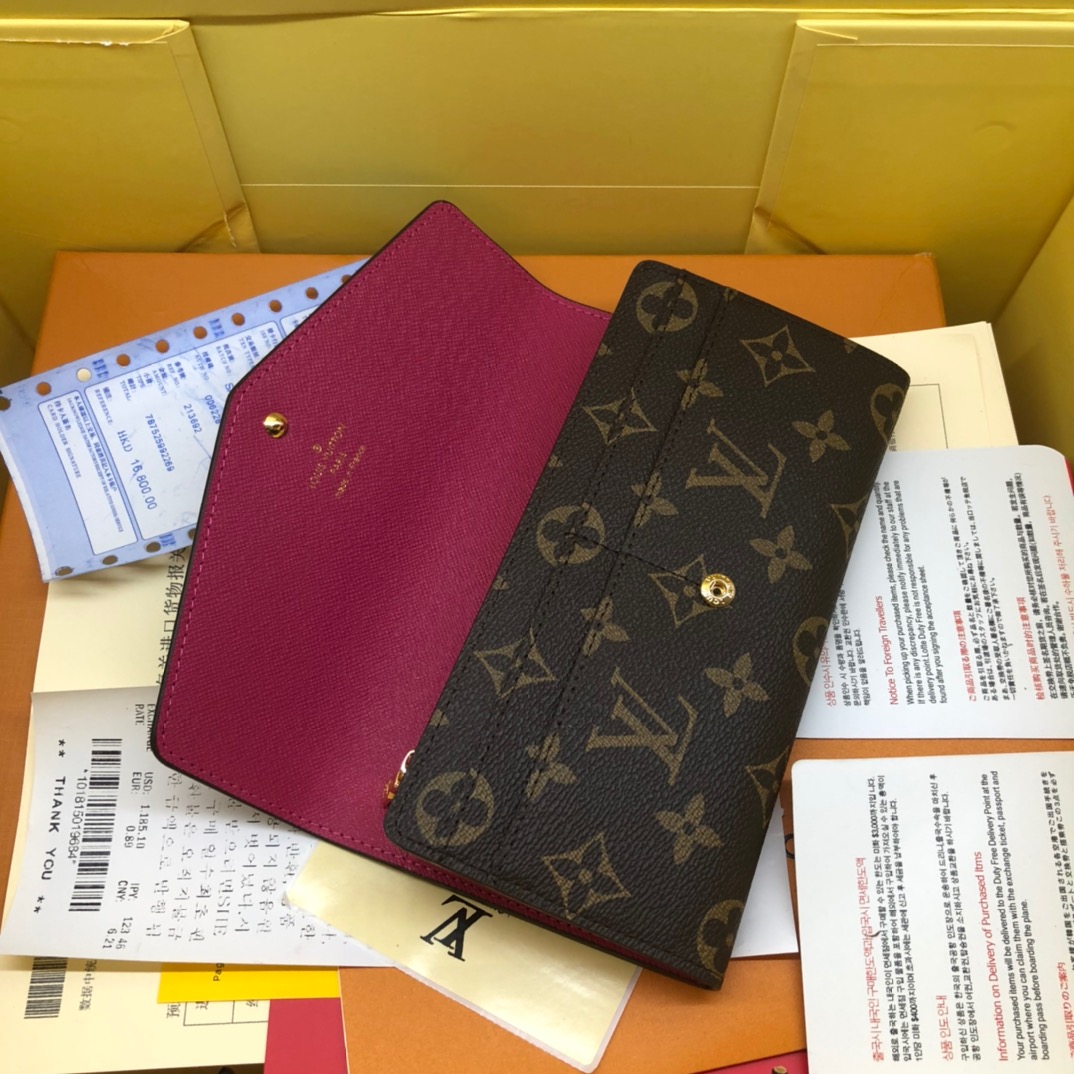 エレガントなモノグラム帆布の信封式財布