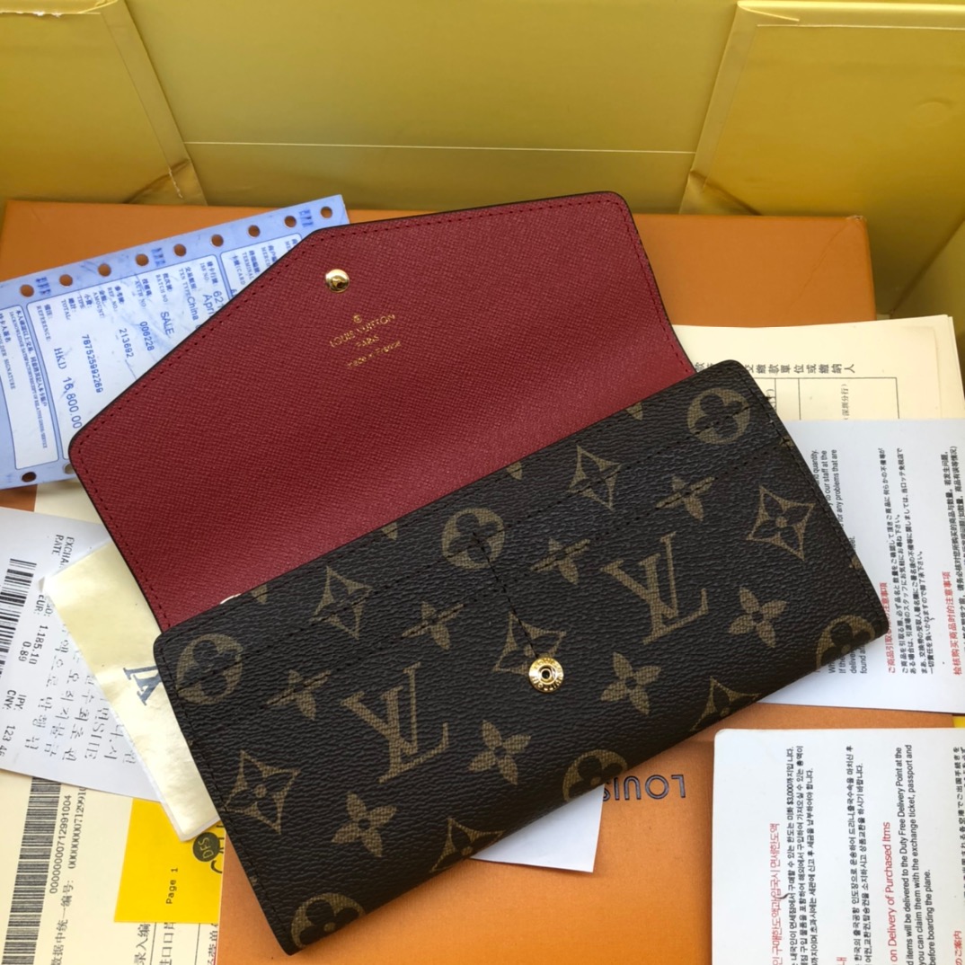 エレガントなモノグラム帆布の信封式財布