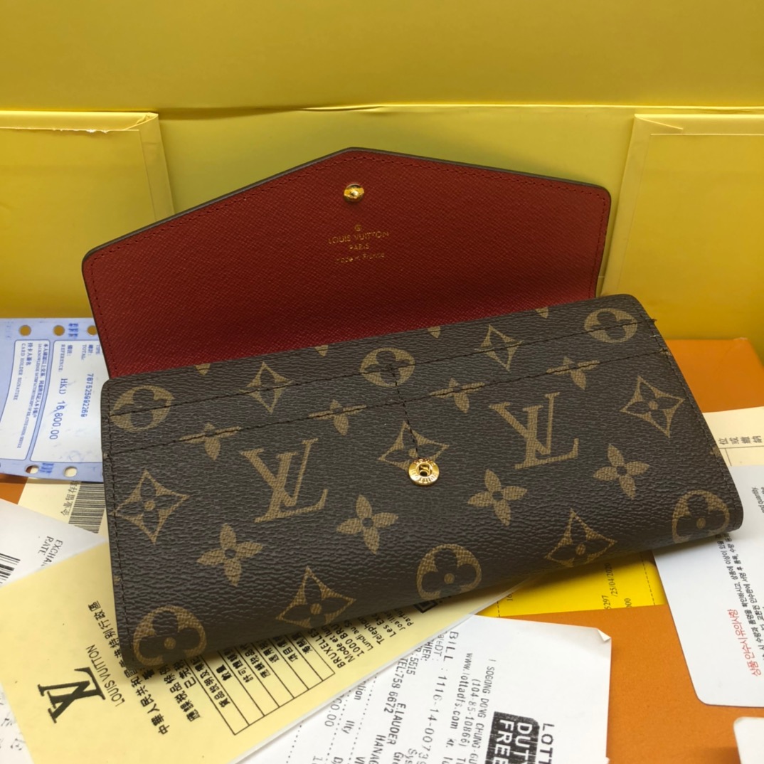 エレガントなモノグラム帆布の信封式財布