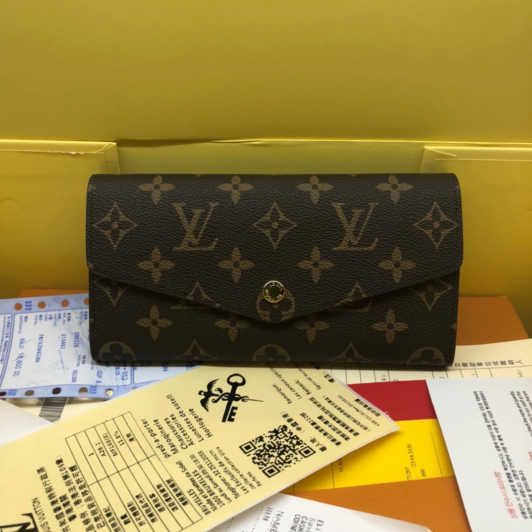 優雅なモノグラム帆布の信封式財布