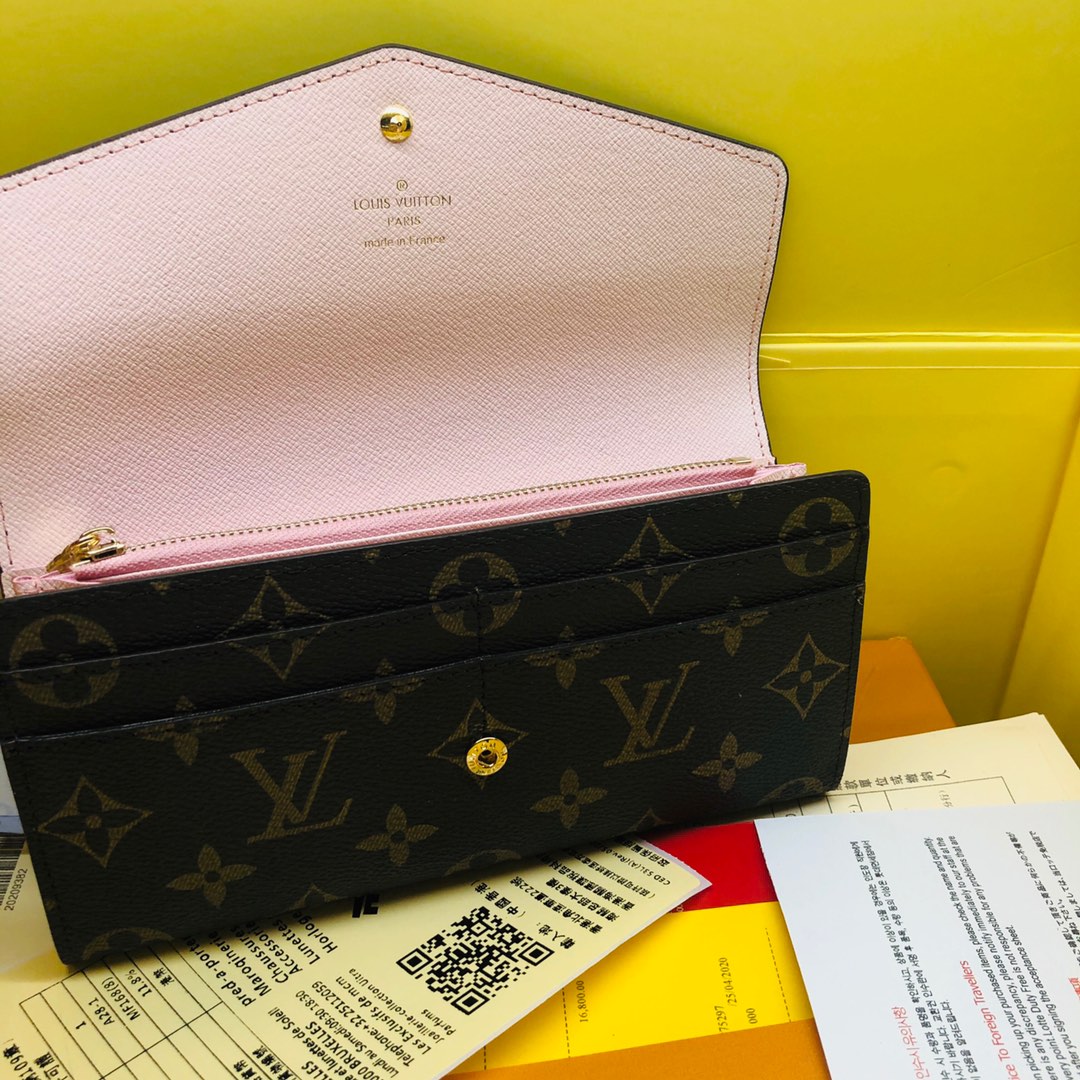 優雅なモノグラム帆布の信封式財布