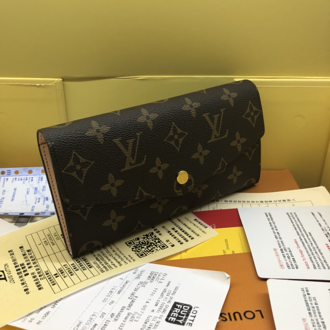 優雅なモノグラム帆布の信封式財布