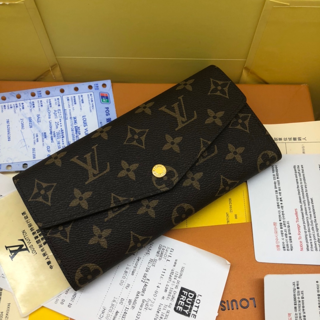 優雅なモノグラム帆布の信封式財布