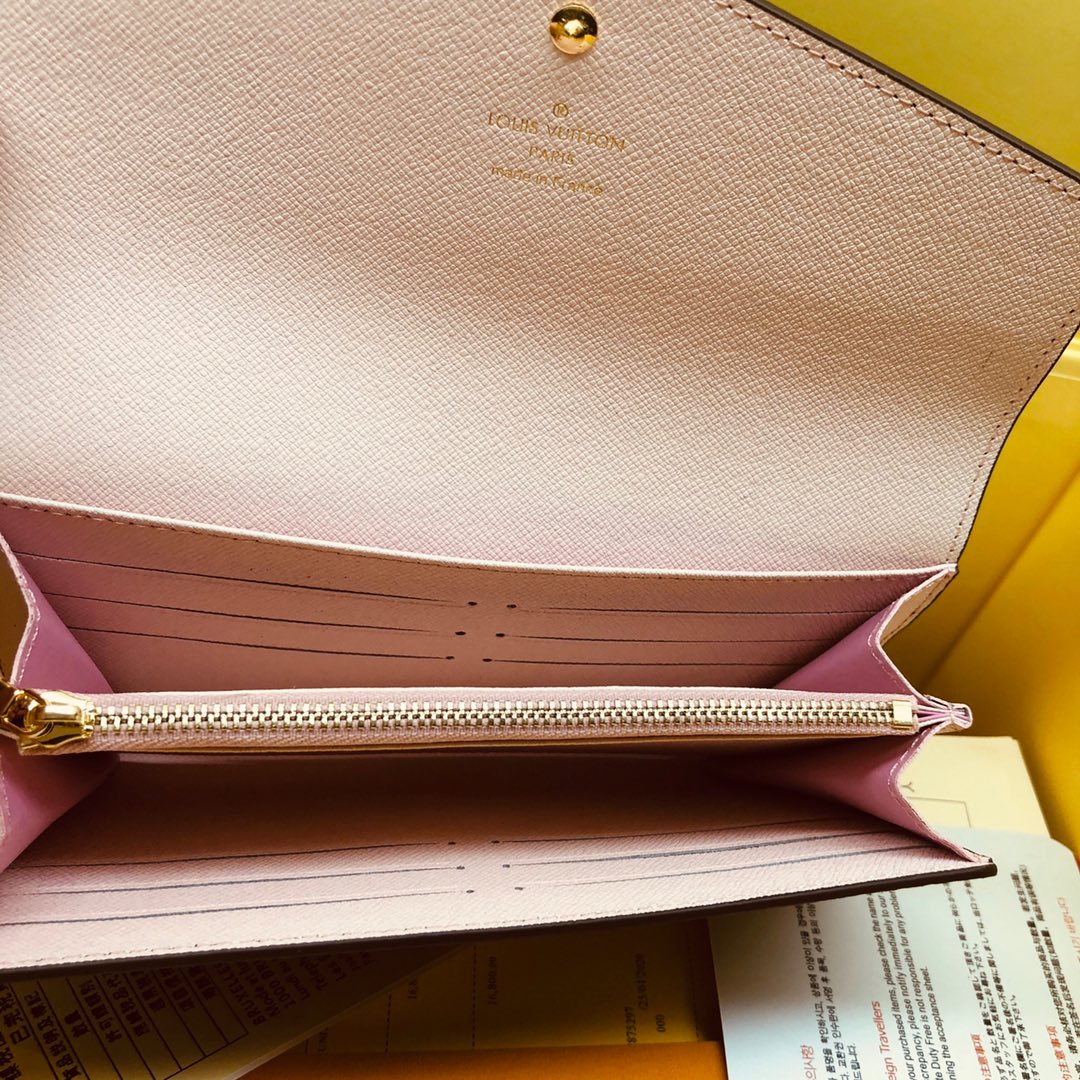 優雅なモノグラム帆布の信封式財布