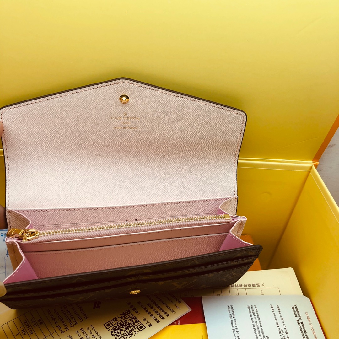 優雅なモノグラム帆布の信封式財布