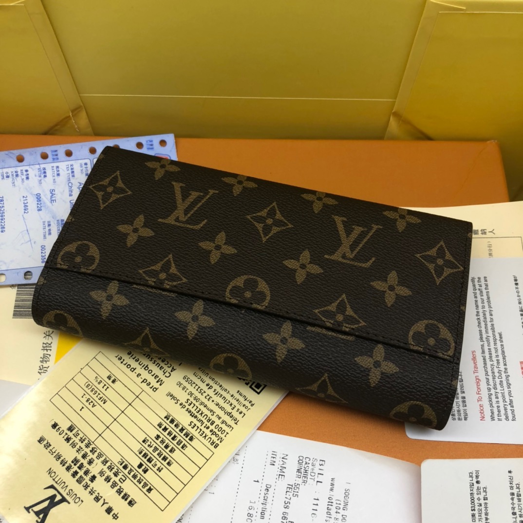 優雅なモノグラム帆布の信封式財布