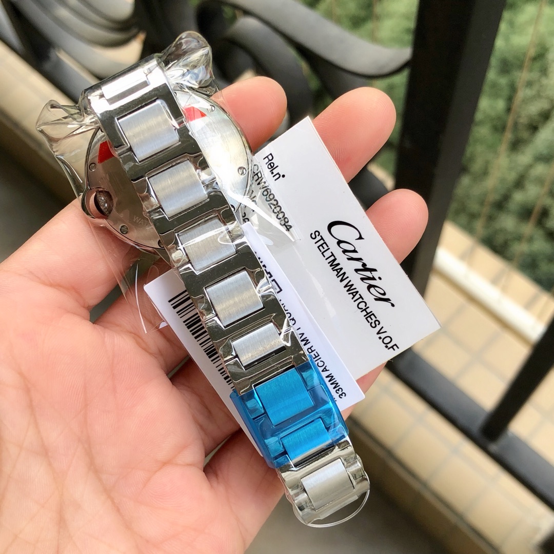 Cartier 蓝气球满天星33到货 同步 钢带版双排钻石 瑞士机芯 33mm 极佳尺寸 小巧 (或36mm可选)字面烤蓝针边黑边蓝 请认准独家高品质1表1标 推荐入手