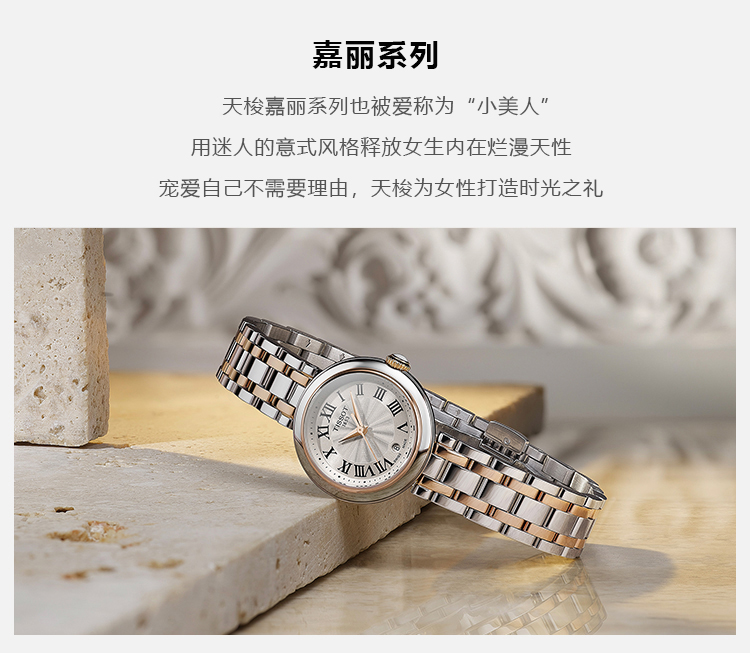 天梭嘉丽系列钢带石英女表T126010