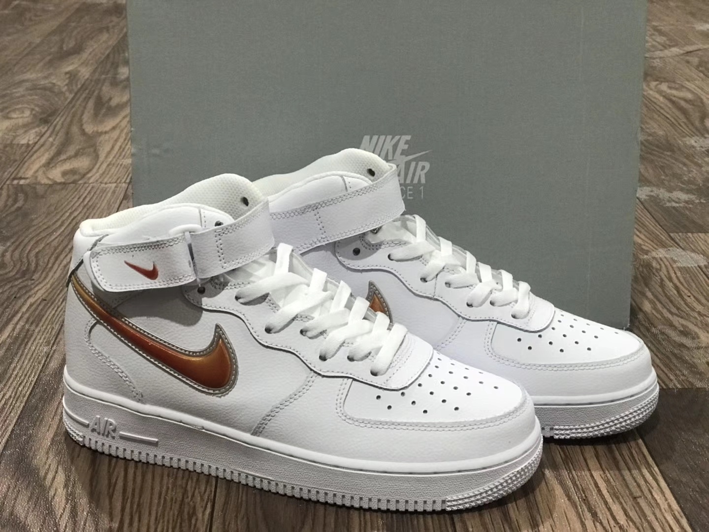 220 市售最高版本  耐克Nike AIR FORCE 1'07  LV8 3D炫彩勾“暗金色”中帮头层真标内置sole气垫