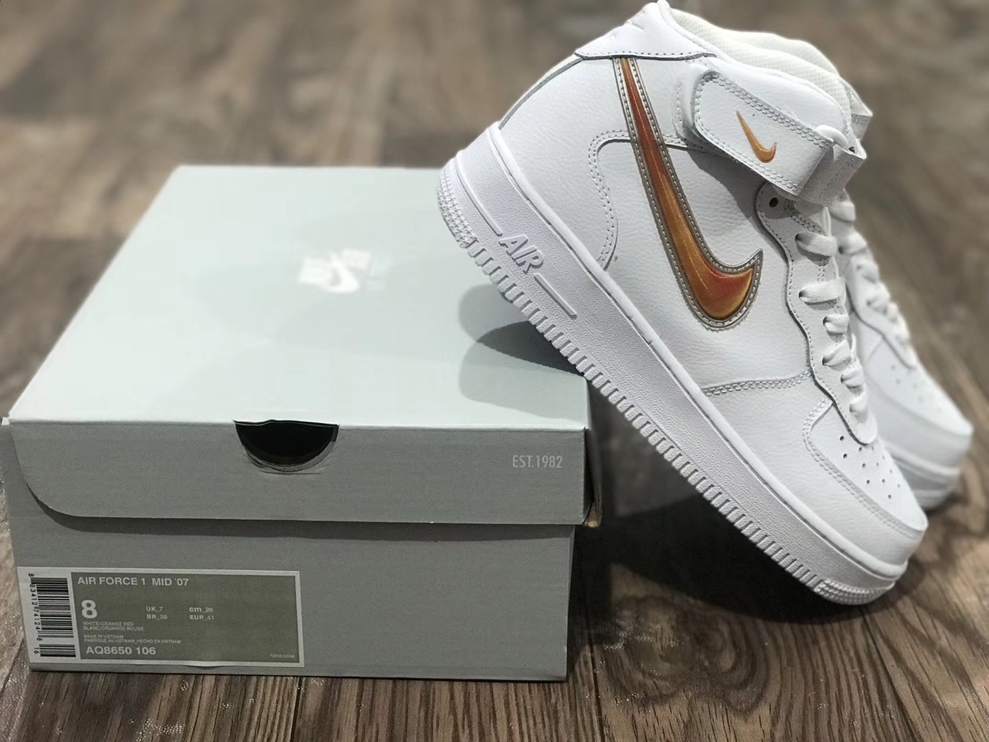 220 市售最高版本  耐克Nike AIR FORCE 1'07  LV8 3D炫彩勾“暗金色”中帮头层真标内置sole气垫