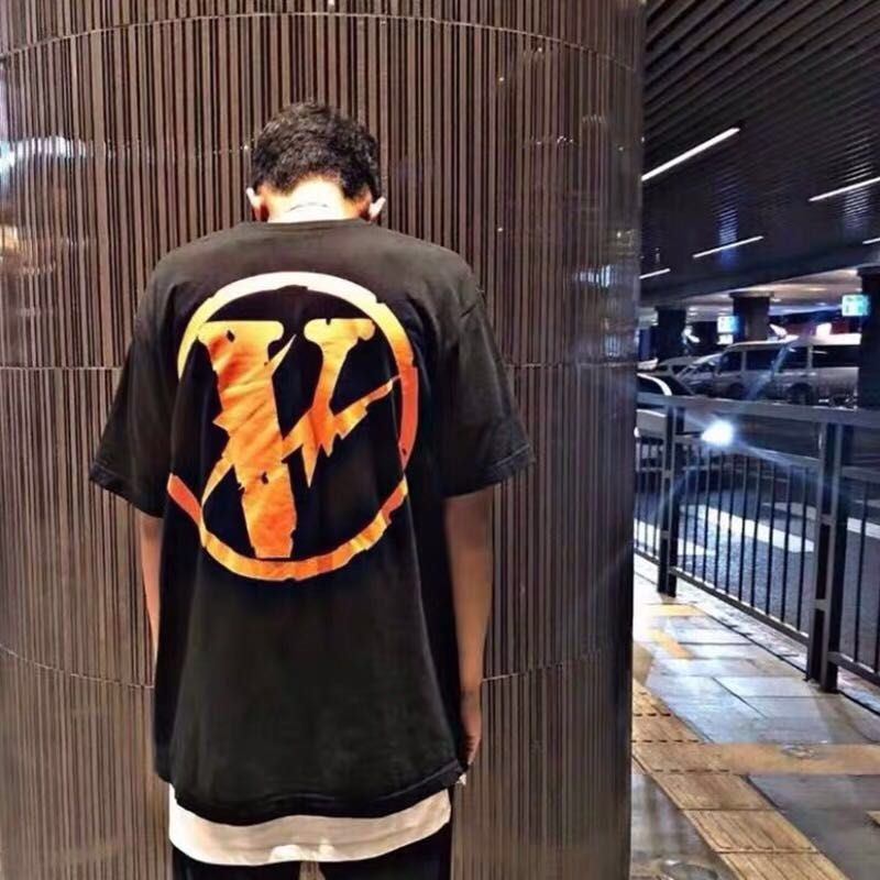 35vlone联名藤原浩闪电大v短袖 这个配色帅炸 橙色闪电大v短袖