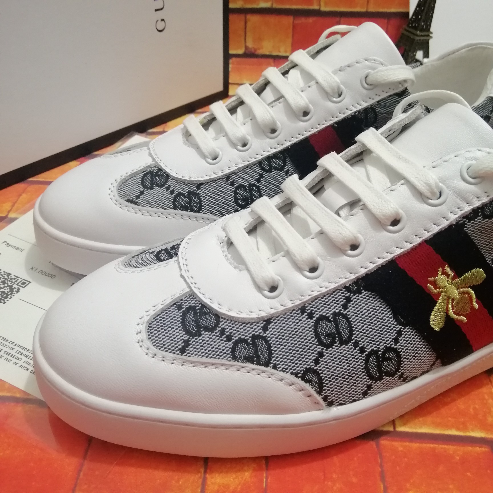 260Gucci-古驰小蜜蜂系列板鞋最新配色，夏季爆款！广东原厂市场独家！