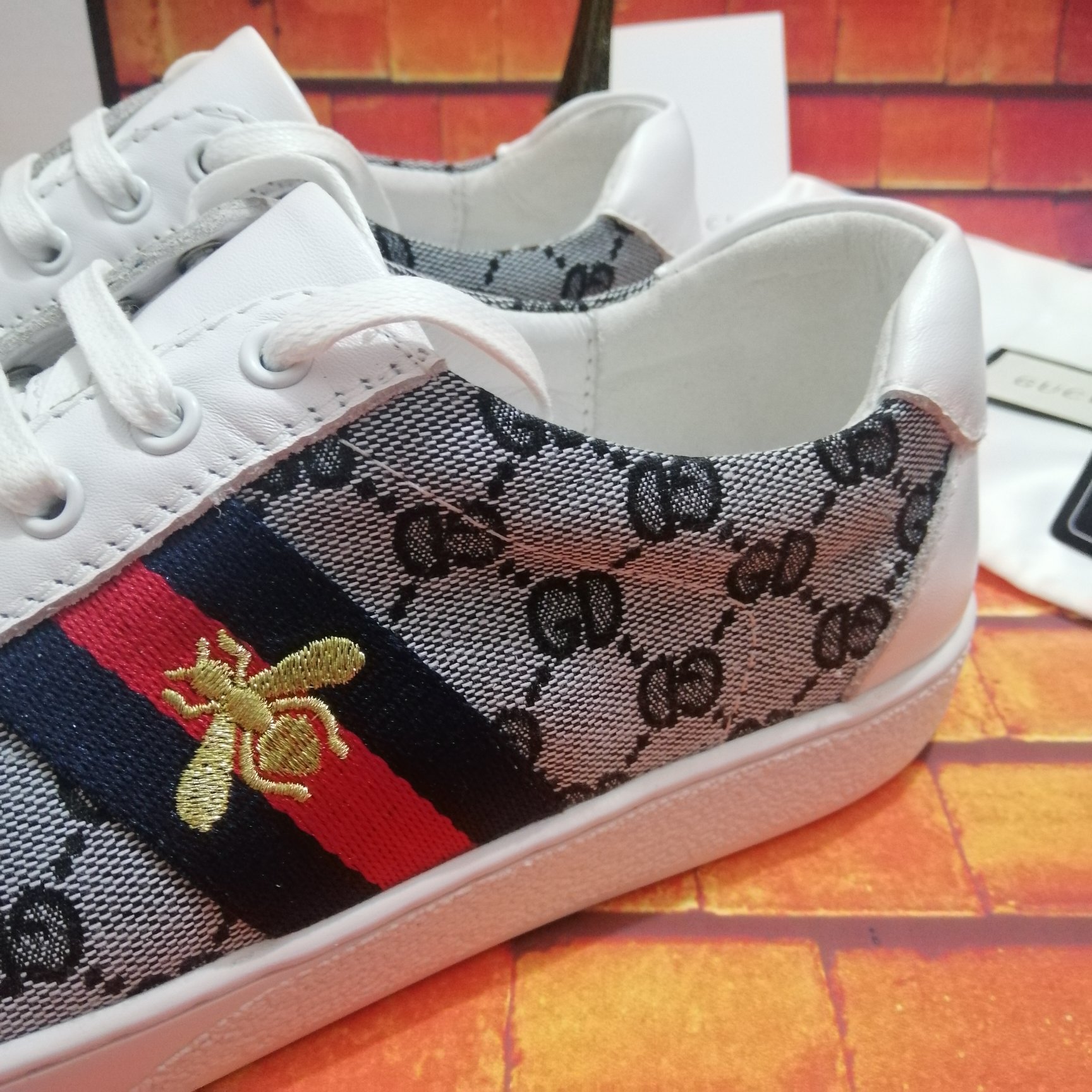 260Gucci-古驰小蜜蜂系列板鞋最新配色，夏季爆款！广东原厂市场独家！