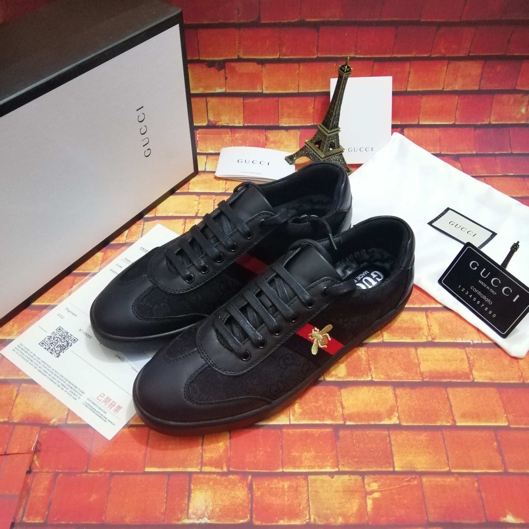 260Gucci-古驰小蜜蜂系列板鞋最新配色，夏季爆款！广东原厂市场独家！