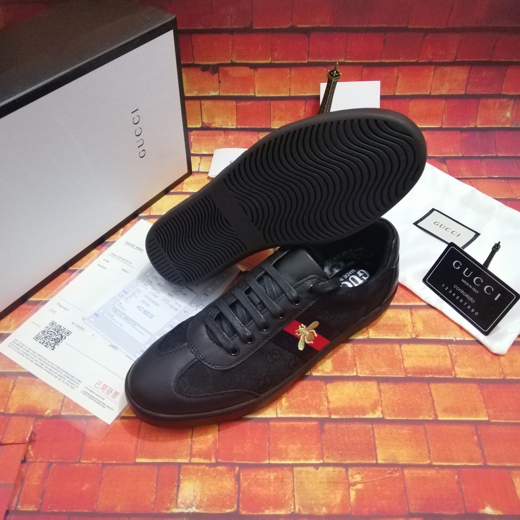 260Gucci-古驰小蜜蜂系列板鞋最新配色，夏季爆款！广东原厂市场独家！