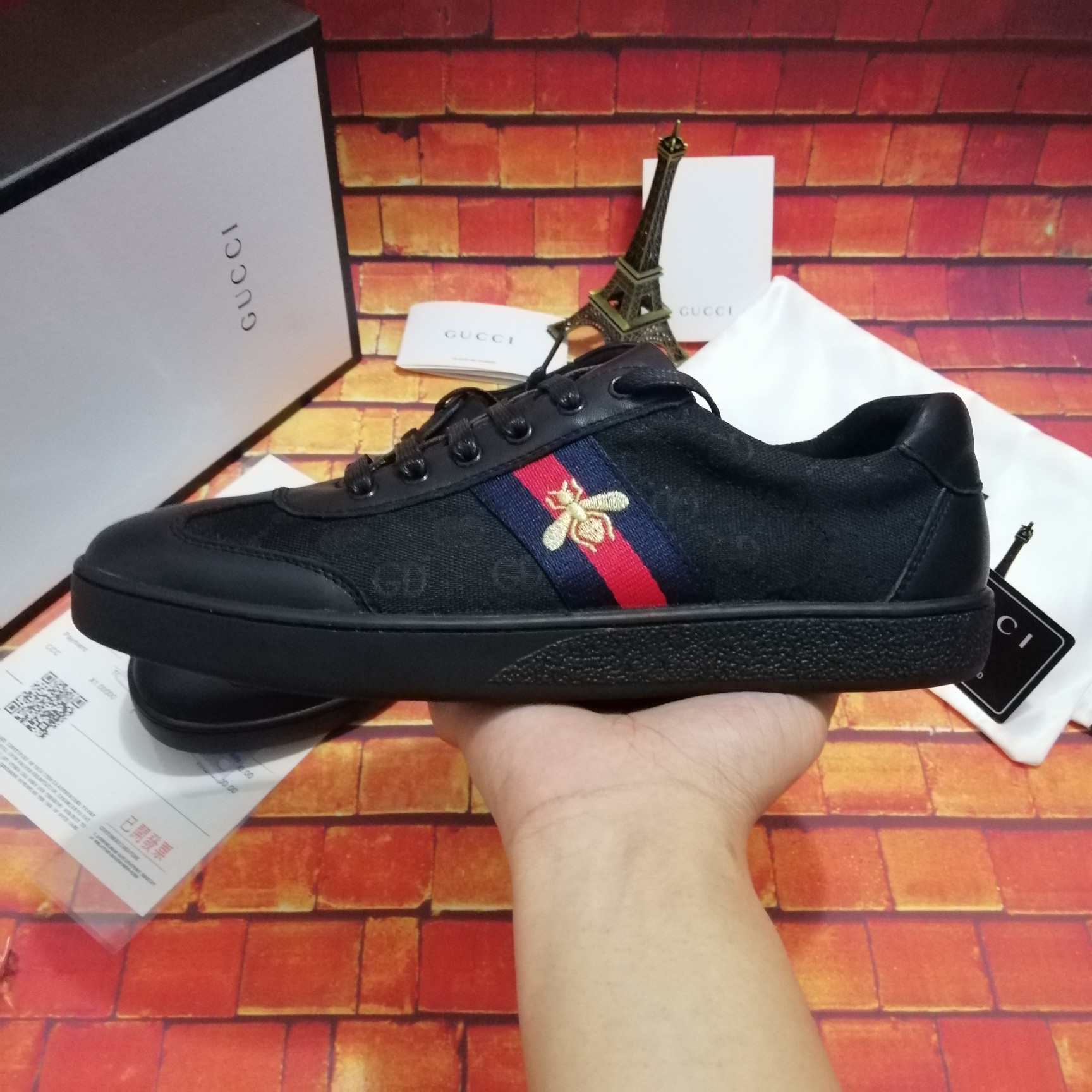 260Gucci-古驰小蜜蜂系列板鞋最新配色，夏季爆款！广东原厂市场独家！