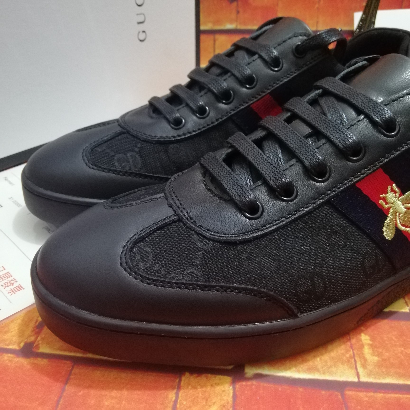 260Gucci-古驰小蜜蜂系列板鞋最新配色，夏季爆款！广东原厂市场独家！