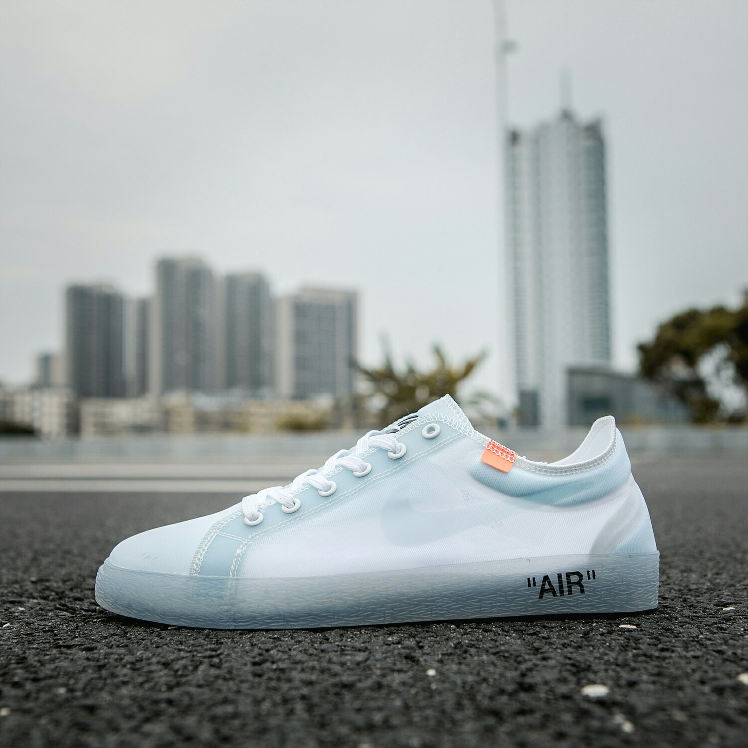 130 真标带半码 耐克OFF联名 NIKE BLAZER LOW 透气潮流透眀网纱 男女子情侣时尚百搭休闲板