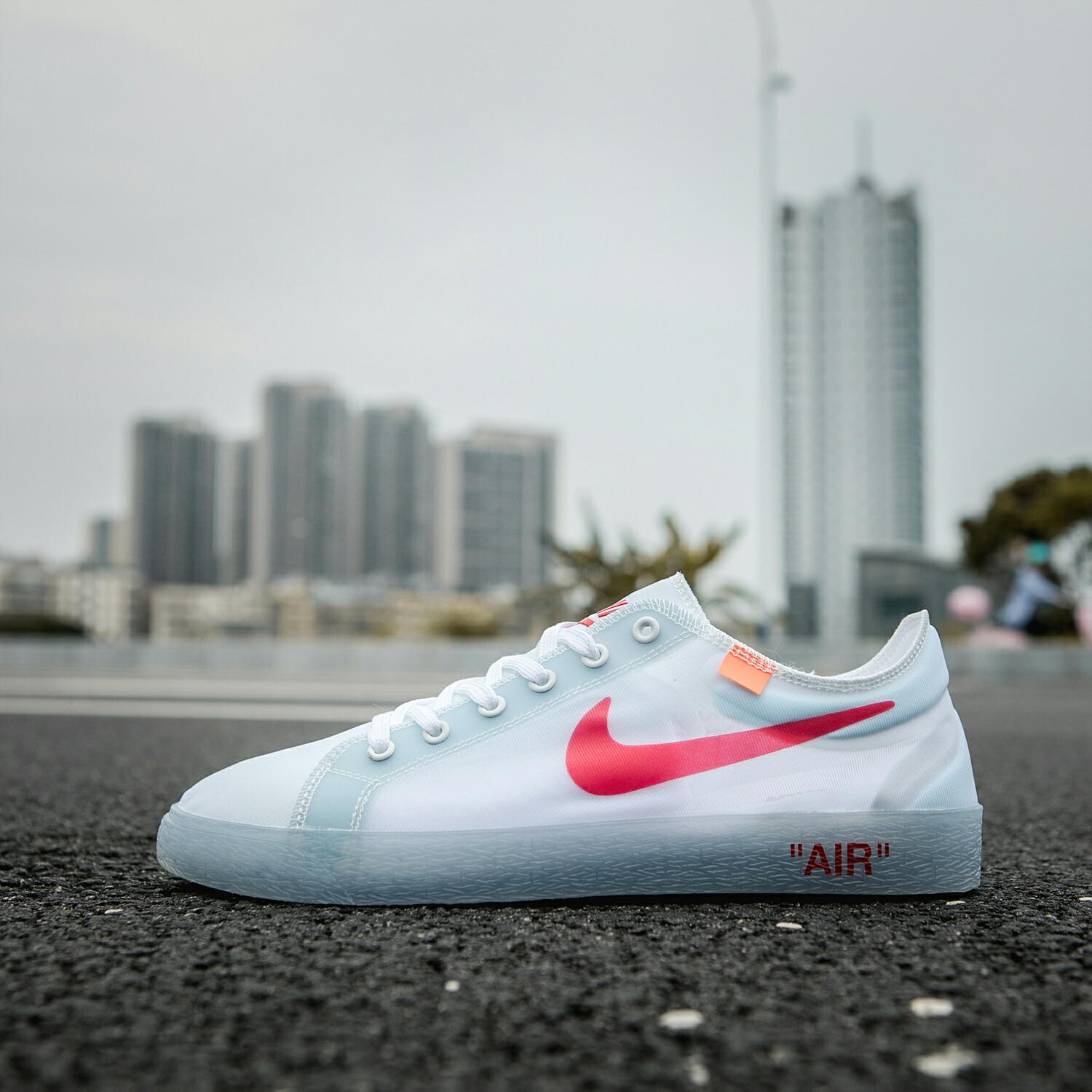130 真标带半码 耐克OFF联名 NIKE BLAZER LOW 透气潮流透眀网纱 男女子情侣时尚百搭休闲板