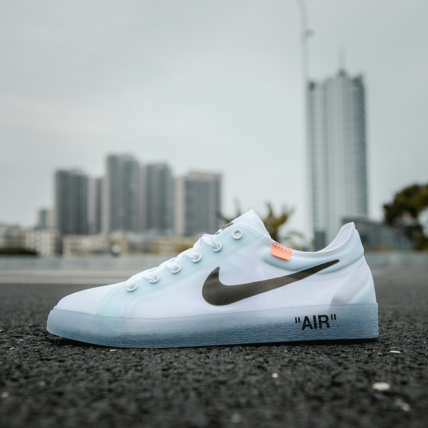 130 真标带半码 耐克OFF联名 NIKE BLAZER LOW 透气潮流透眀网纱 男女子情侣时尚百搭休闲板