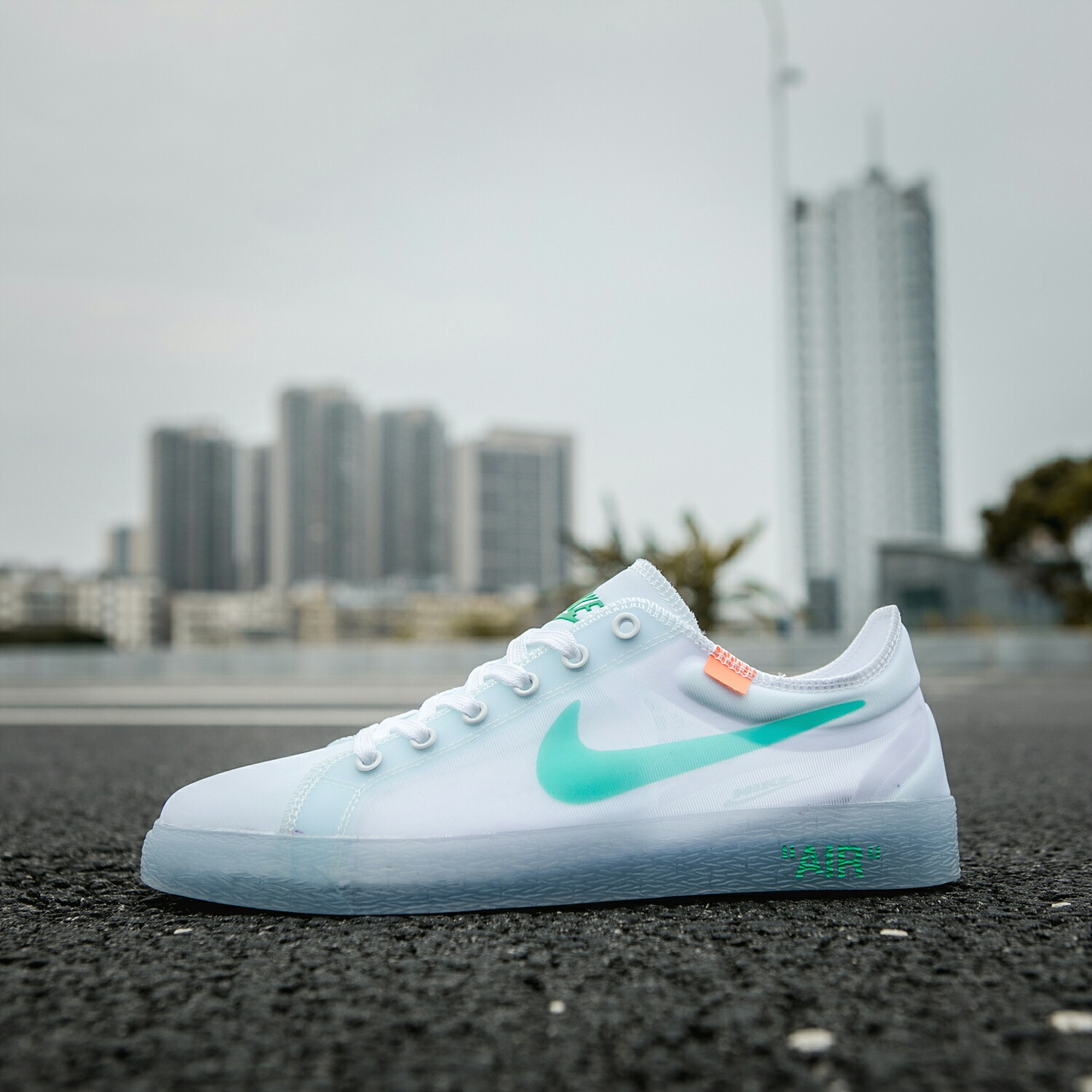 130 真标带半码 耐克OFF联名 NIKE BLAZER LOW 透气潮流透眀网纱 男女子情侣时尚百搭休闲板