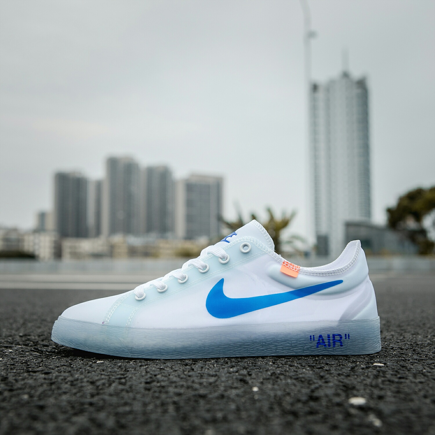 130 真标带半码 耐克OFF联名 NIKE BLAZER LOW 透气潮流透眀网纱 男女子情侣时尚百搭休闲板
