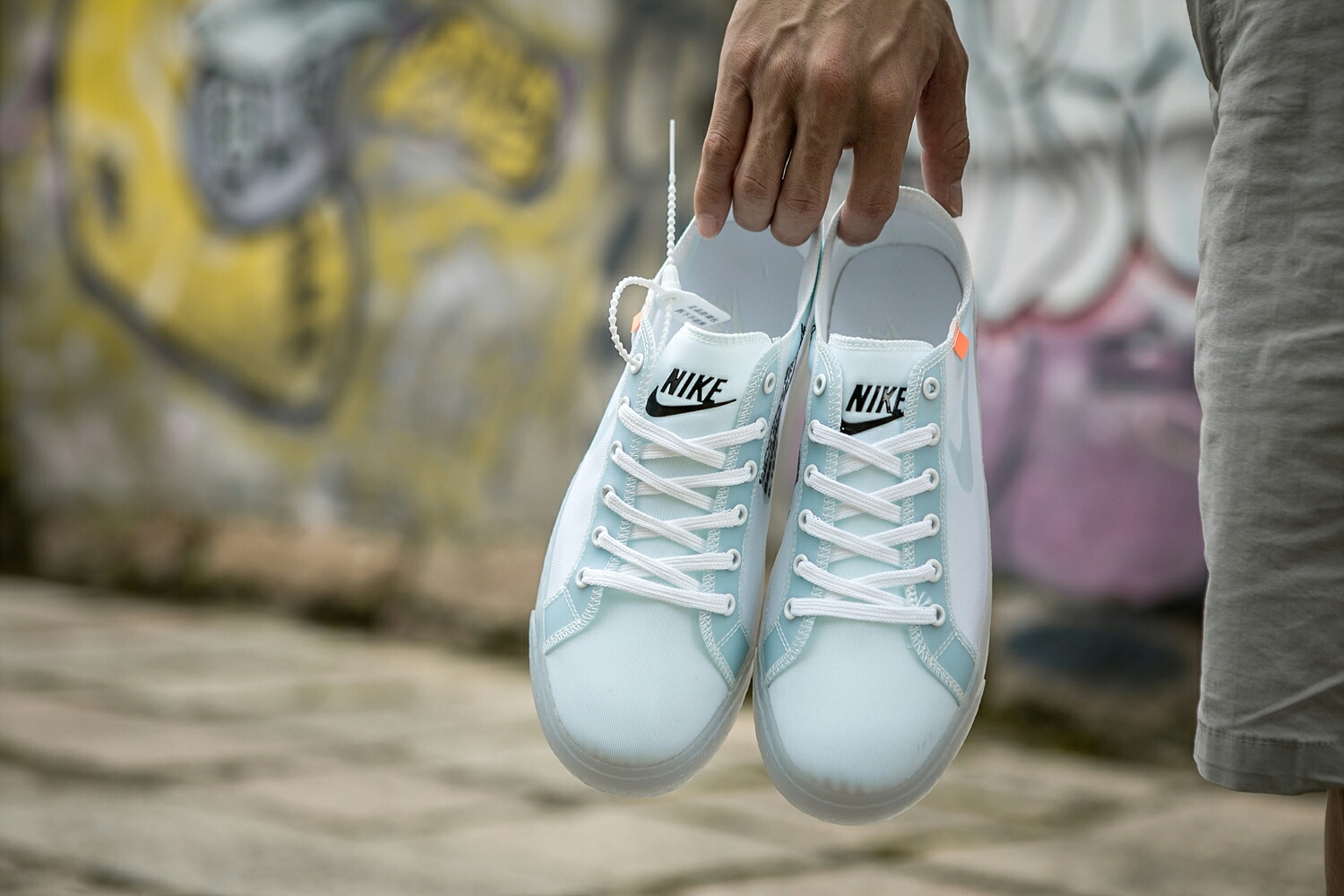 130 真标带半码 耐克OFF联名 NIKE BLAZER LOW 透气潮流透眀网纱 男女子情侣时尚百搭休闲板