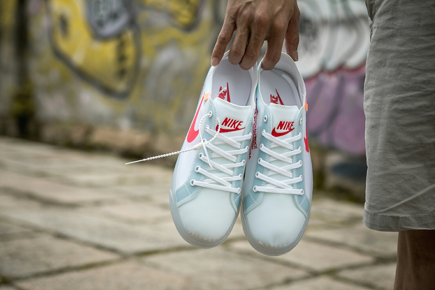 130 真标带半码 耐克OFF联名 NIKE BLAZER LOW 透气潮流透眀网纱 男女子情侣时尚百搭休闲板