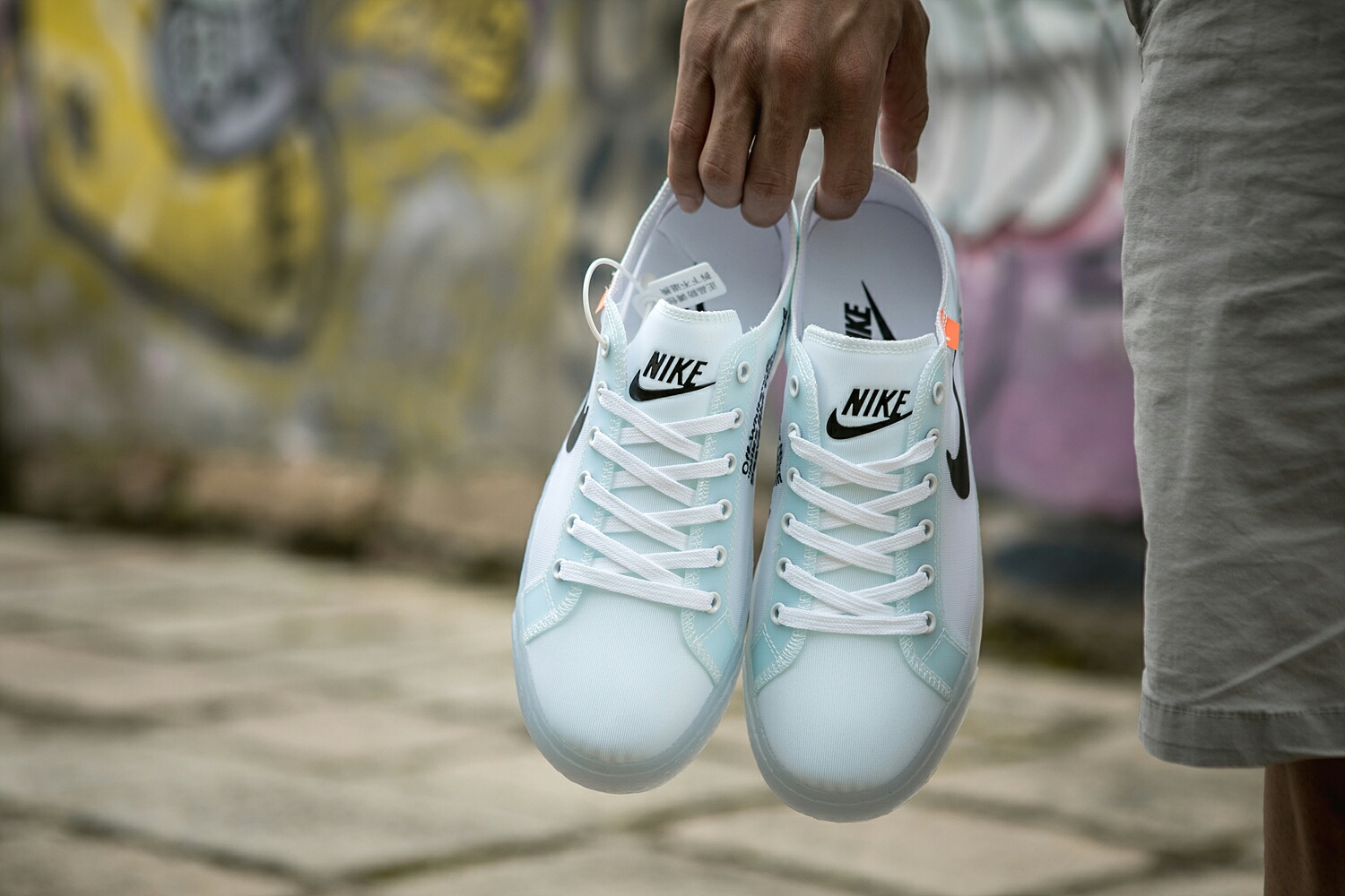 130 真标带半码 耐克OFF联名 NIKE BLAZER LOW 透气潮流透眀网纱 男女子情侣时尚百搭休闲板