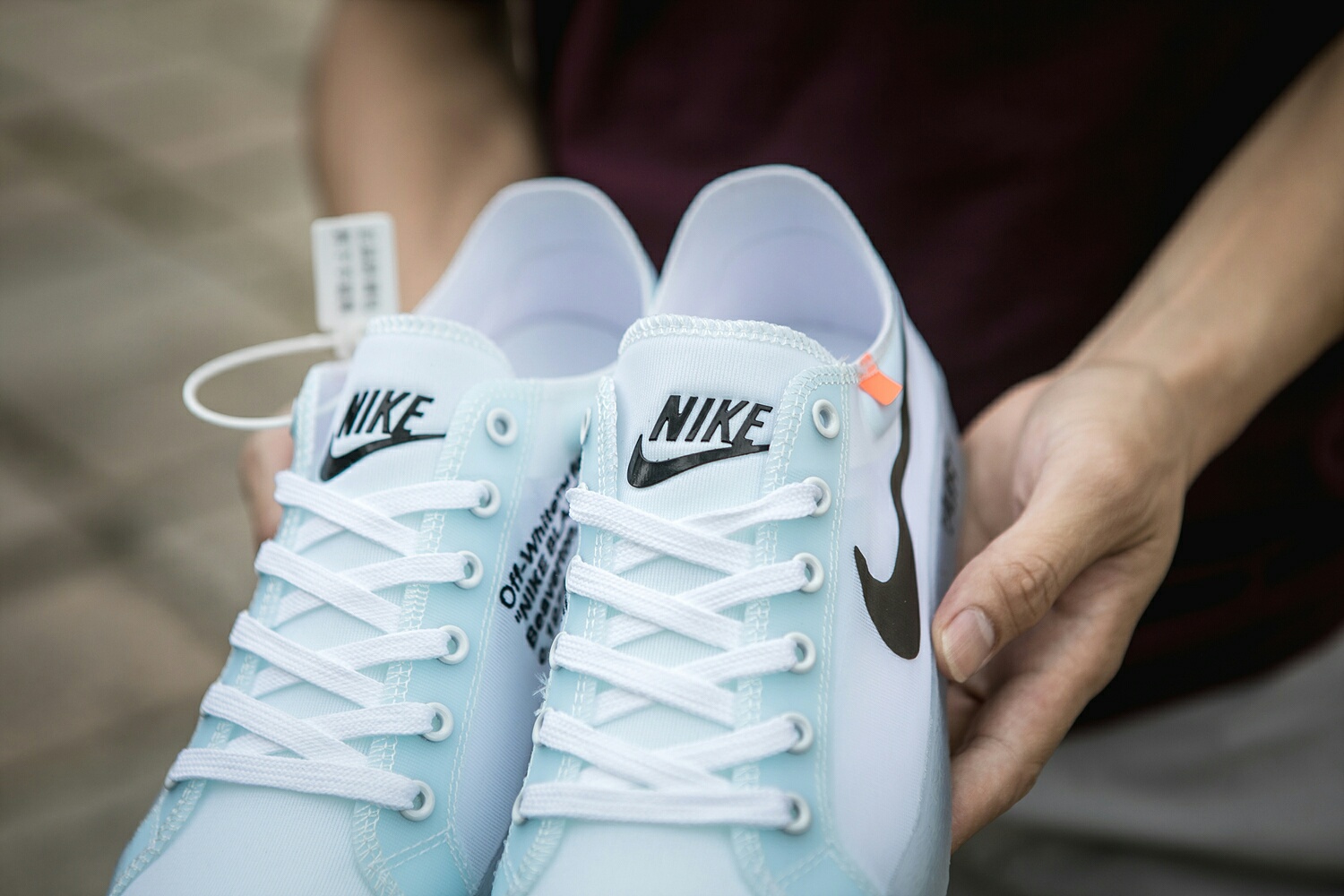 130 真标带半码 耐克OFF联名 NIKE BLAZER LOW 透气潮流透眀网纱 男女子情侣时尚百搭休闲板