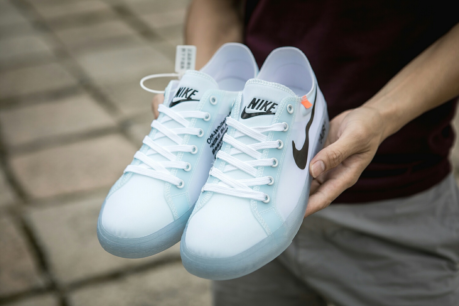 130 真标带半码 耐克OFF联名 NIKE BLAZER LOW 透气潮流透眀网纱 男女子情侣时尚百搭休闲板